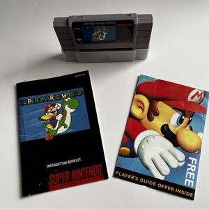 Authentic Super Mario World (SNES, 1991) Game, Manual, & Insert VERY GOOD